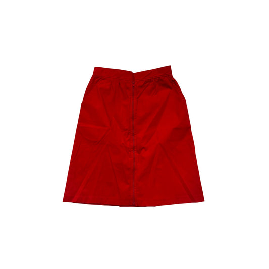 Vintage Sears Womens Red A-Line Skirt Size 9 Polyester & Cotton With Front Zipper Closure #6852