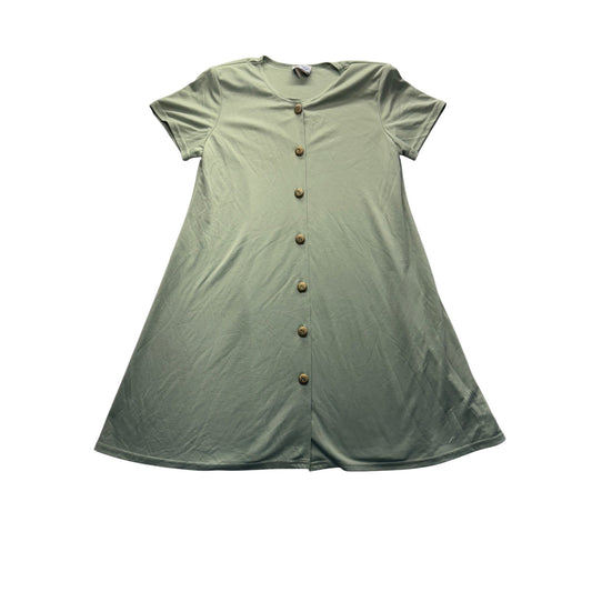 Vintage Bedford Fair Green A-Line Button-Front Dress #7416