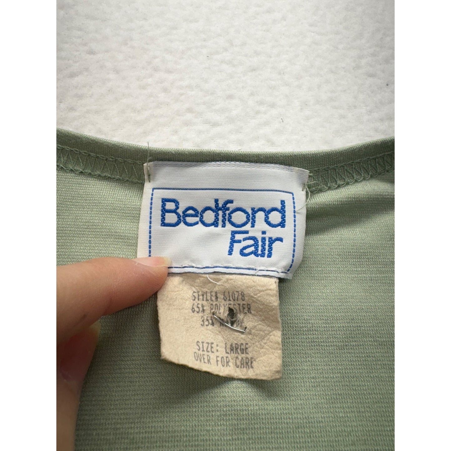 Vintage Bedford Fair Green A-Line Button-Front Dress #7416