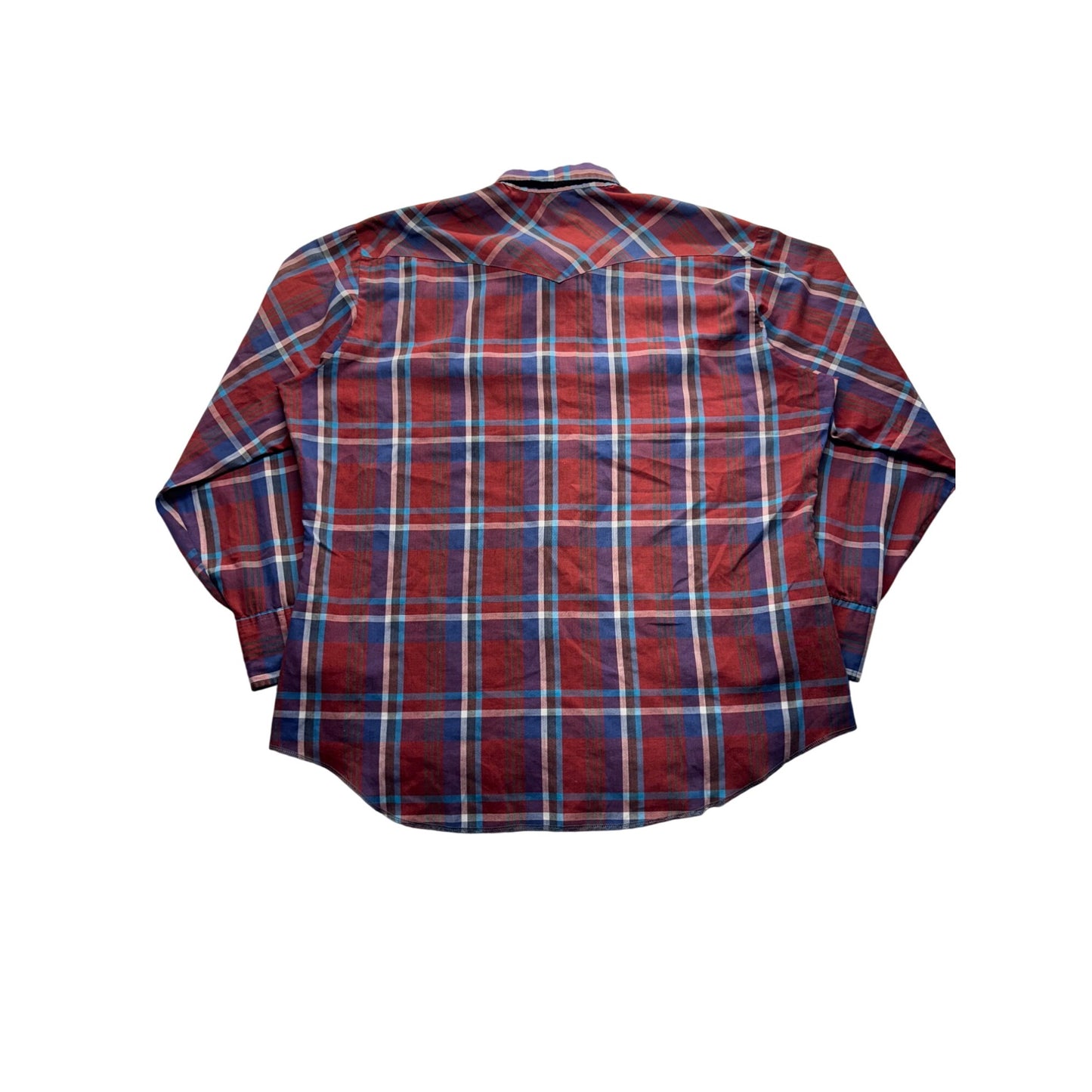 Haas Western Plaid Pearl Snap Long Sleeve Shirt Wrangler #9590