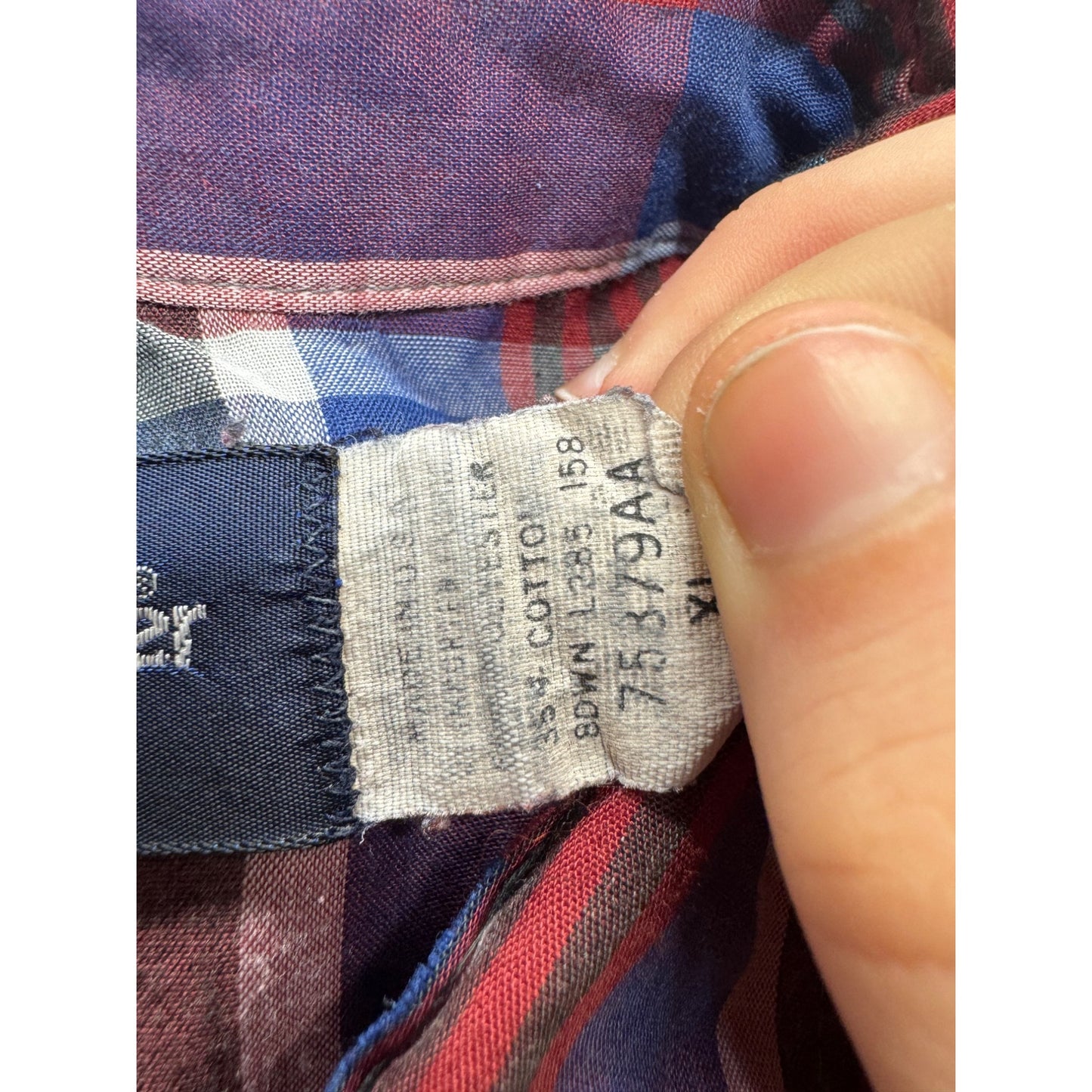 Haas Western Plaid Pearl Snap Long Sleeve Shirt Wrangler #9590