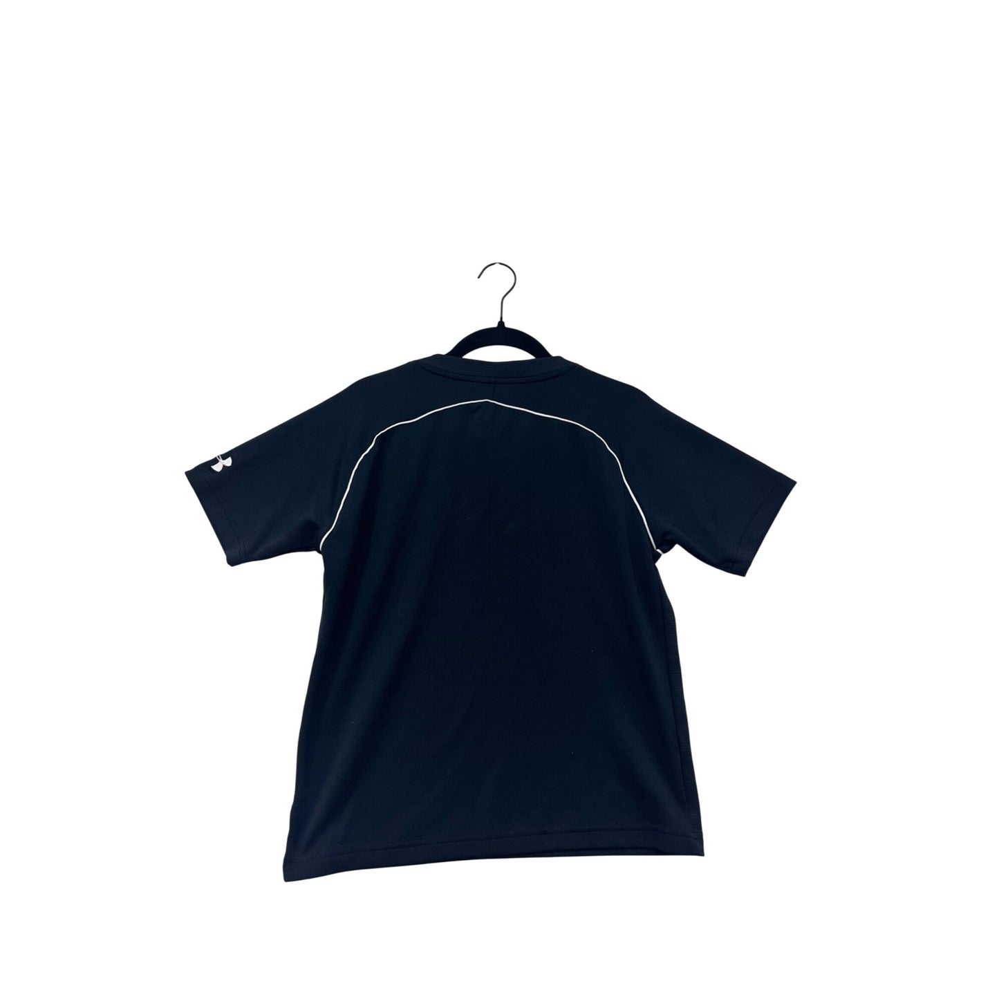 Under Armour Large Black Short Sleeve Henley Shirt #8514