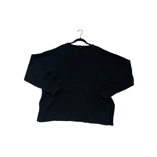 Sada Black Long Sleeve Crewneck Waffle Knit Shirt 4X #45A