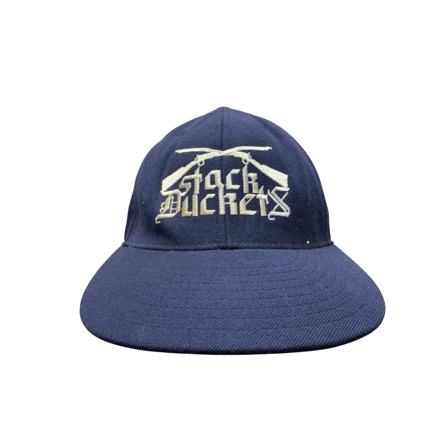 Stack Ducks Navy Blue Embroidered Snapback Hat #39