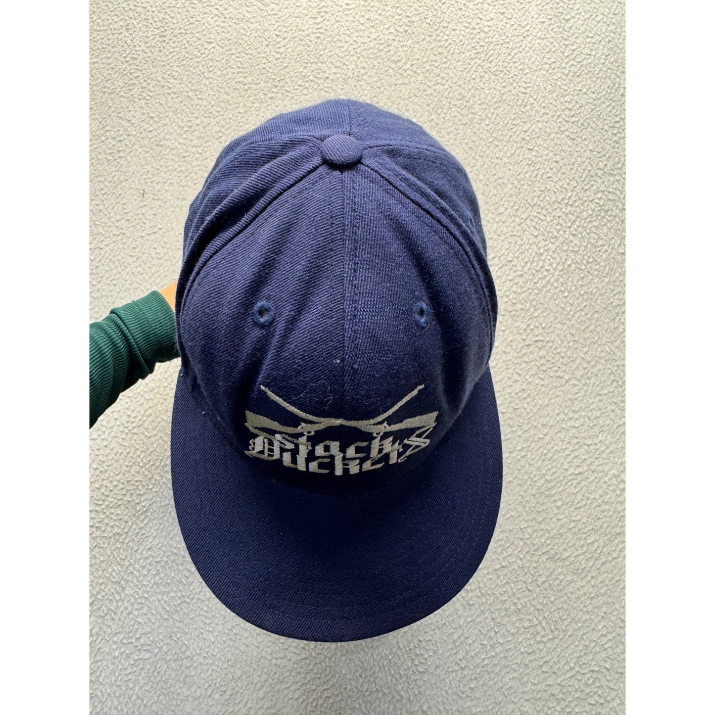 Stack Ducks Navy Blue Embroidered Snapback Hat #39