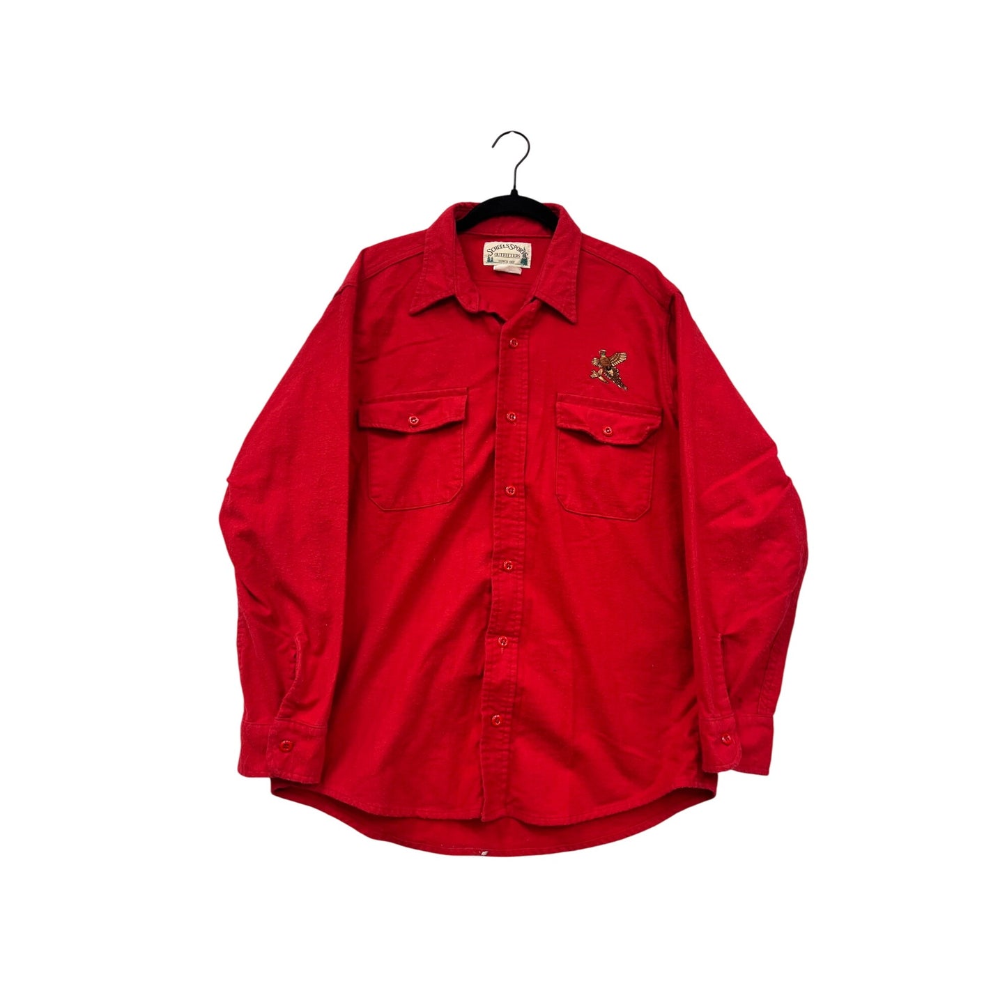 Scheels Sports Outfitters Red Button-Up Mens Shirt Size L #8968