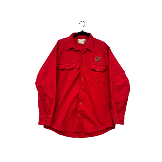Scheels Sports Outfitters Red Button-Up Mens Shirt Size L #8968