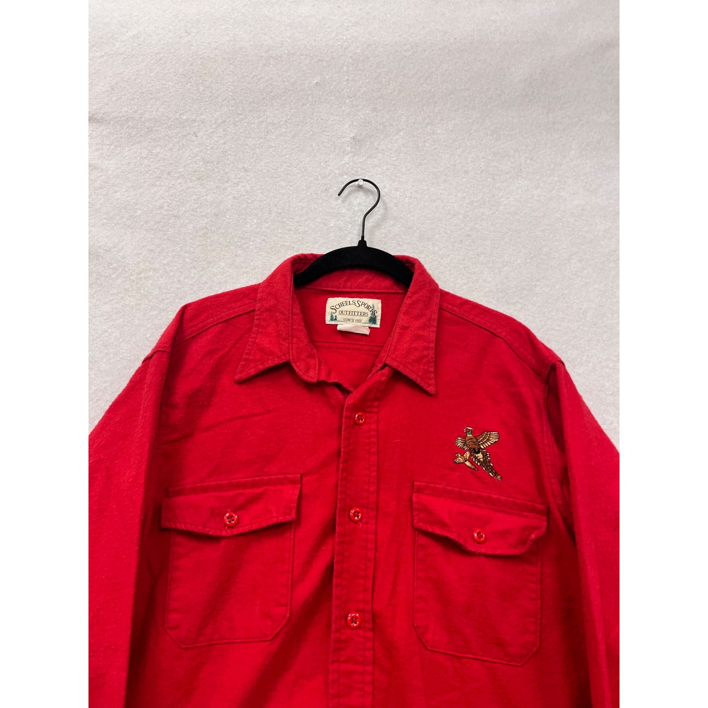 Scheels Sports Outfitters Red Button-Up Mens Shirt Size L #8968