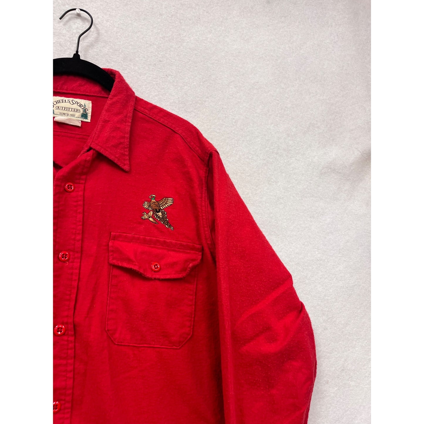 Scheels Sports Outfitters Red Button-Up Mens Shirt Size L #8968