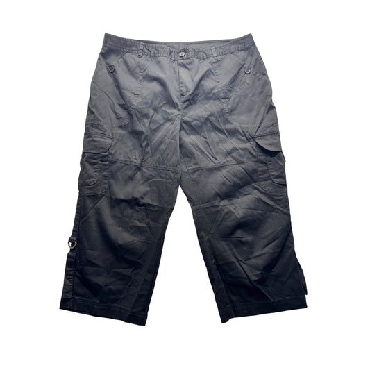 Casual Living Black Cargo Capri Pants Size 16 #330B