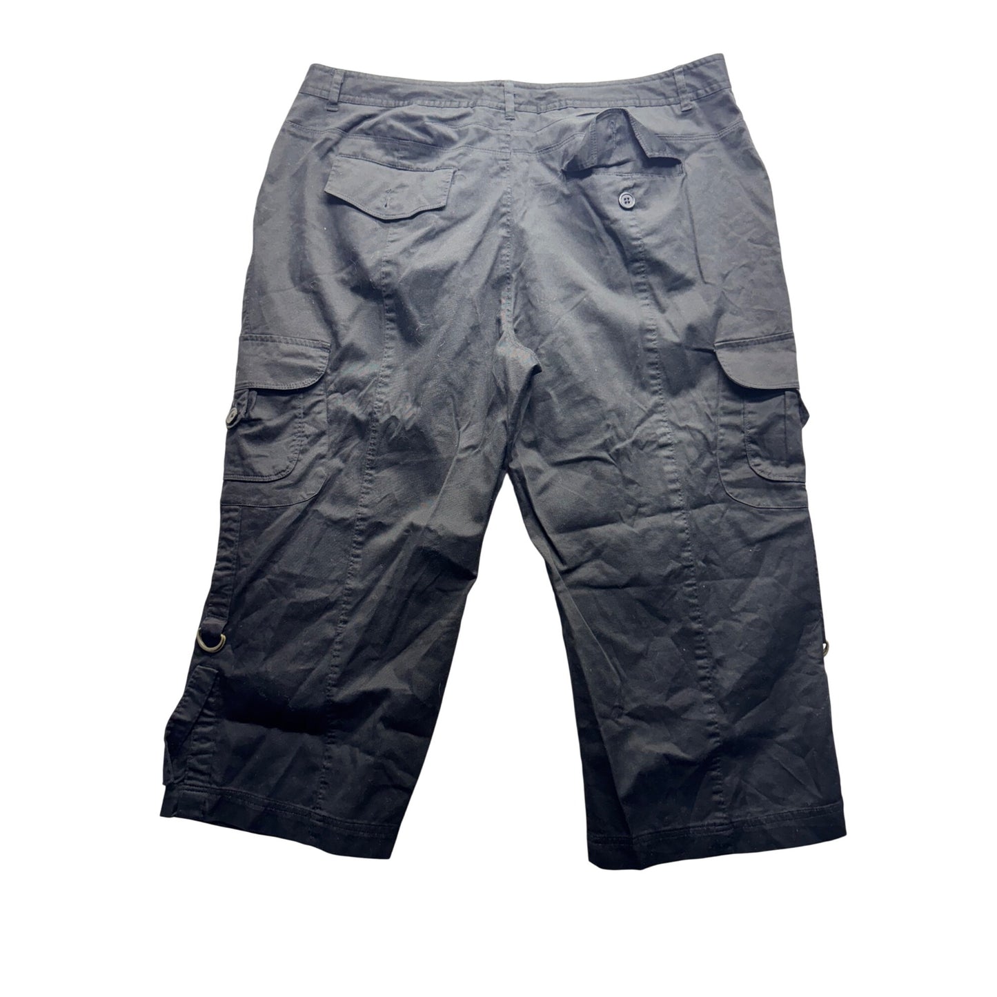 Casual Living Black Cargo Capri Pants Size 16 #330B