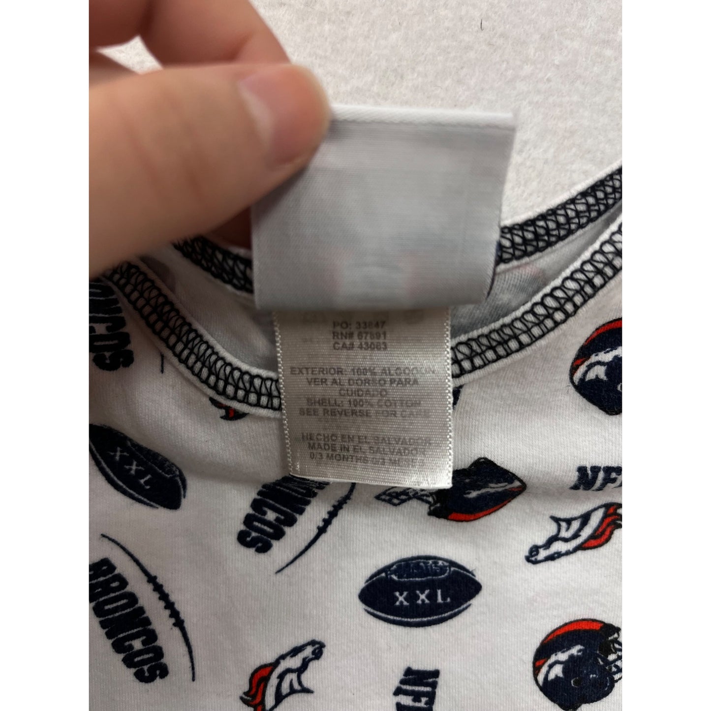 NFL Team Apparel Baby Broncos Print bodysuit 0-3M #6449