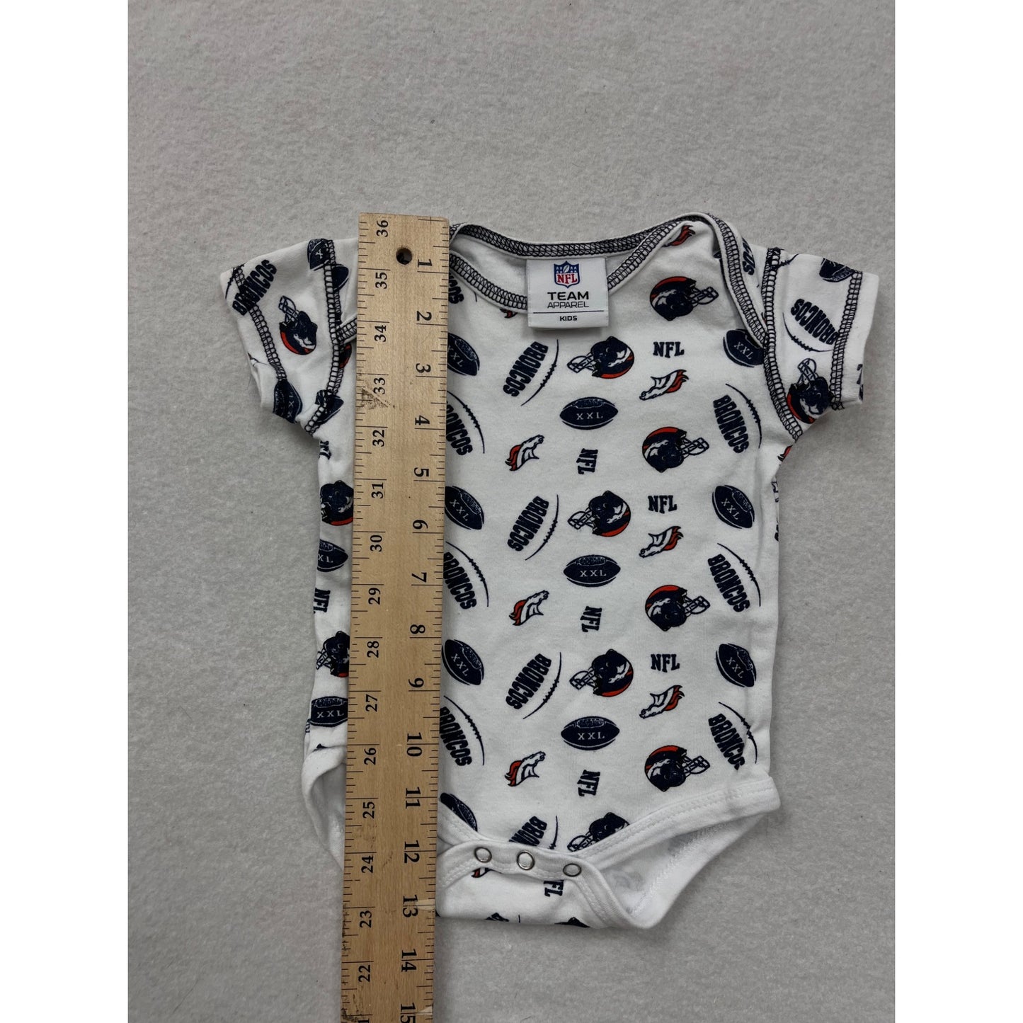 NFL Team Apparel Baby Broncos Print bodysuit 0-3M #6449