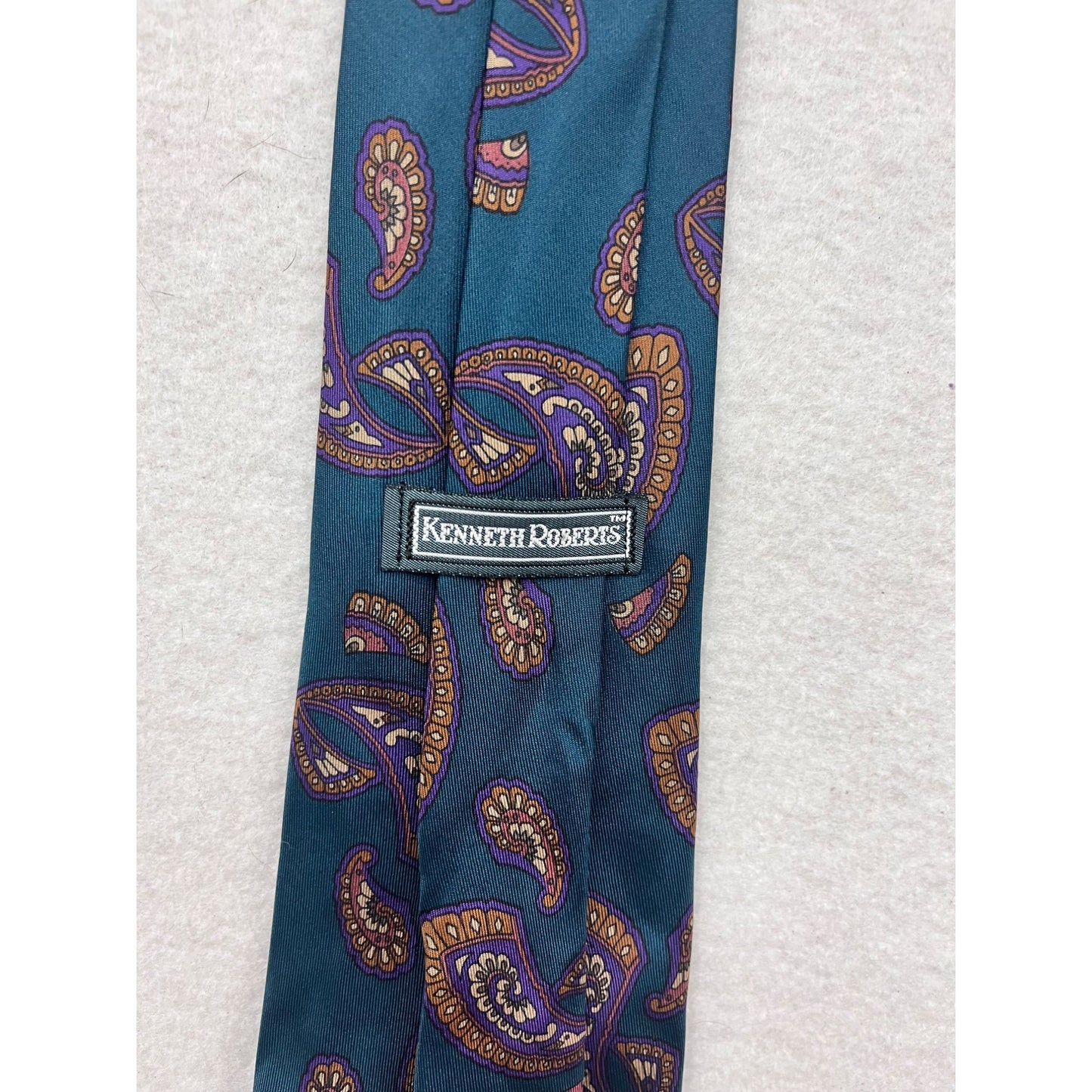Mens Kenneth Roberts Paisley Patterned Silk Tie #51A