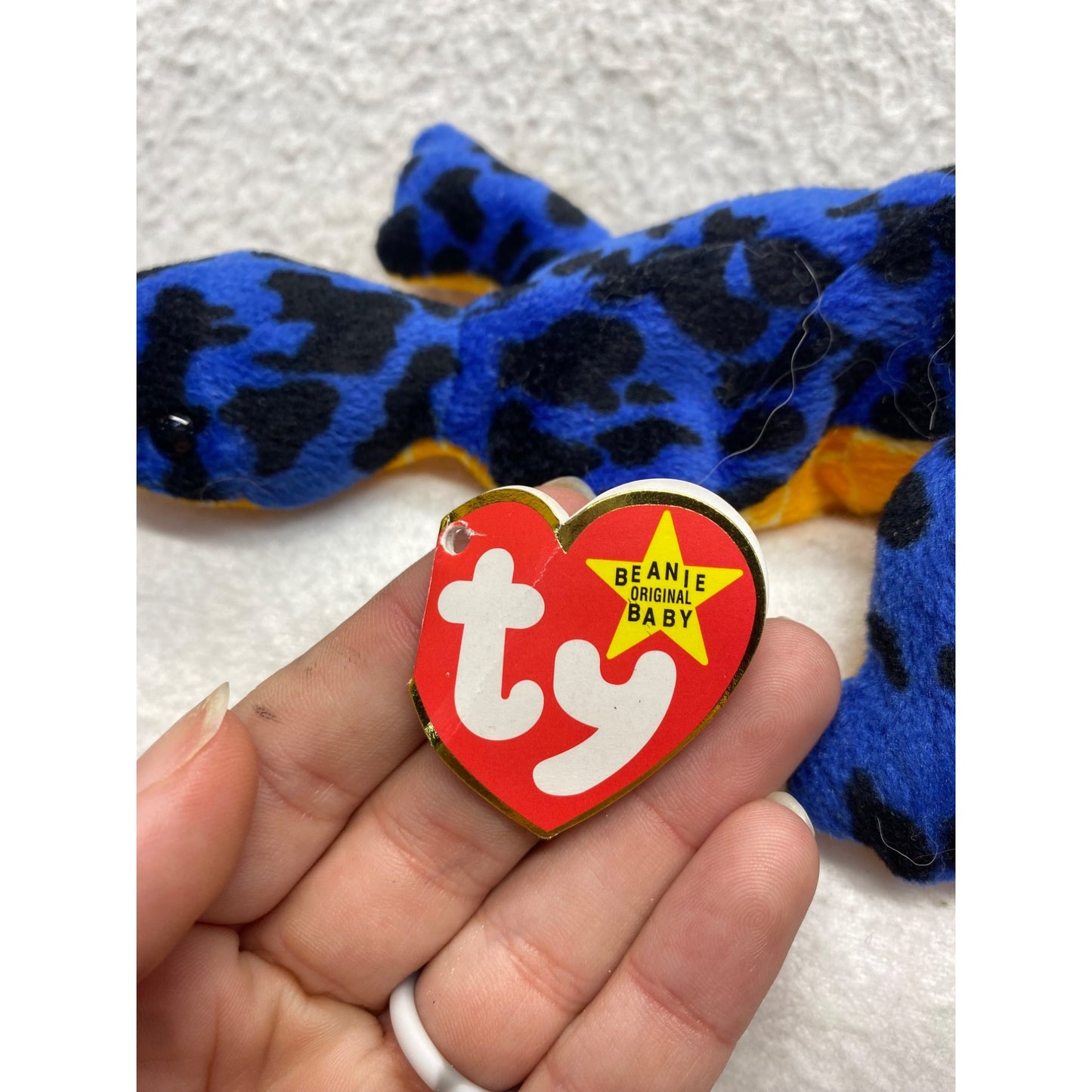 Ty Beanie Baby Lizzy Lizard Plush Pair 1995 #7388