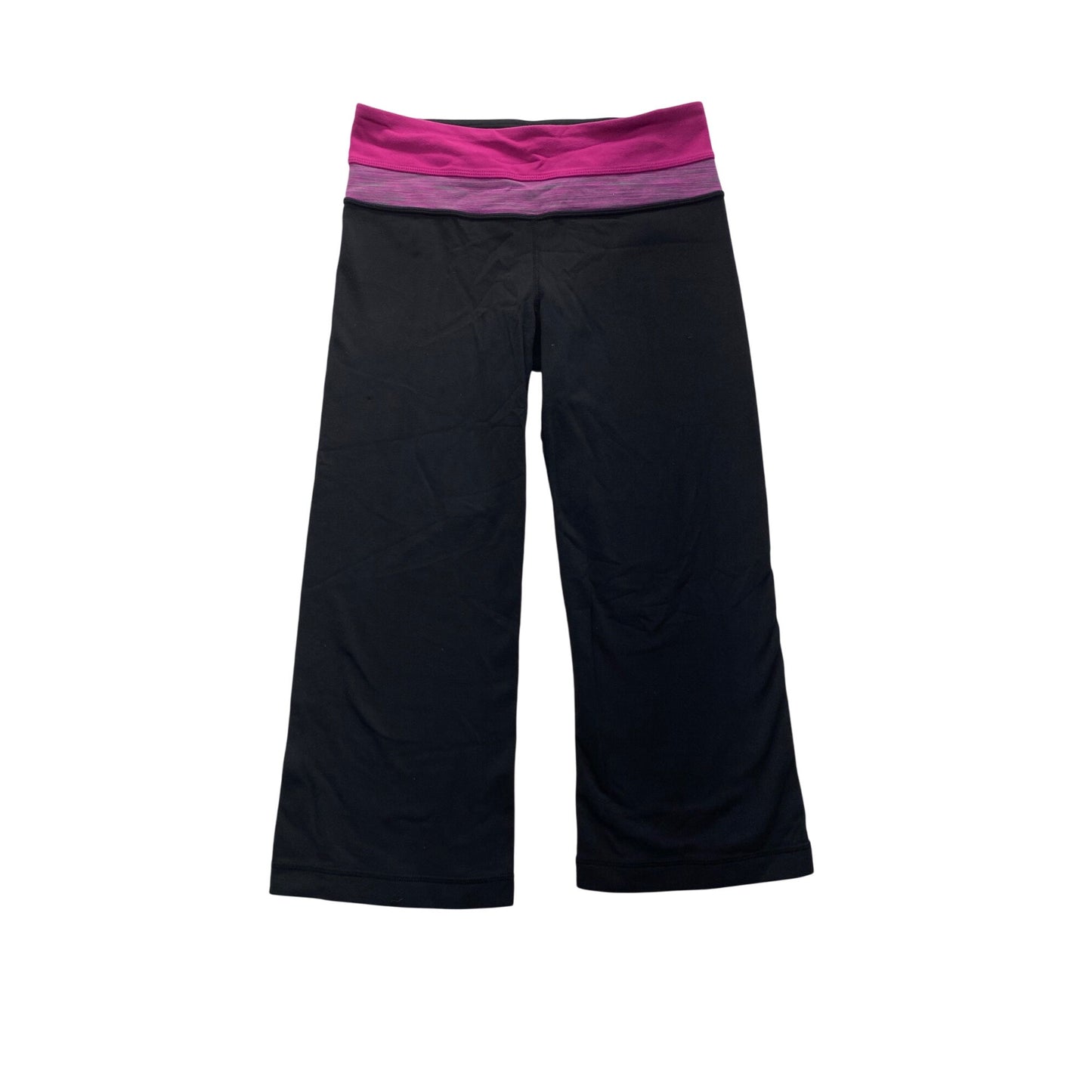 Lululemon Cropped Yoga Pants With Pink Waistband Size 4 #7338