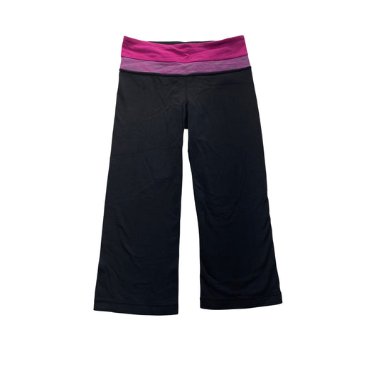 Lululemon Cropped Yoga Pants With Pink Waistband Size 4 #7338