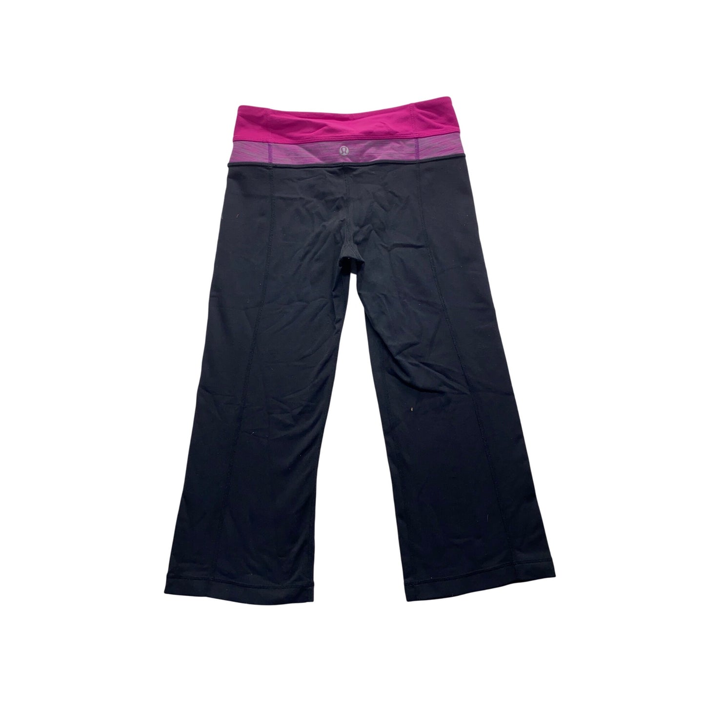Lululemon Cropped Yoga Pants With Pink Waistband Size 4 #7338