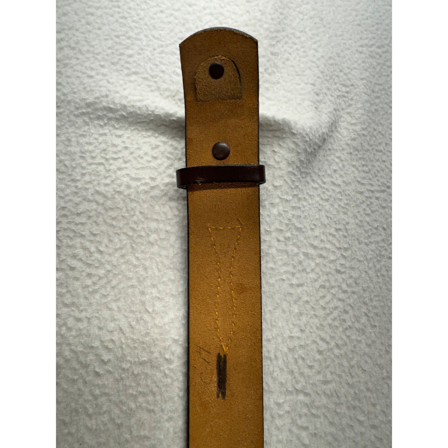 Brown Leather Belt With Brass Buckle - Top Grain Cowhide Made In USA 91B