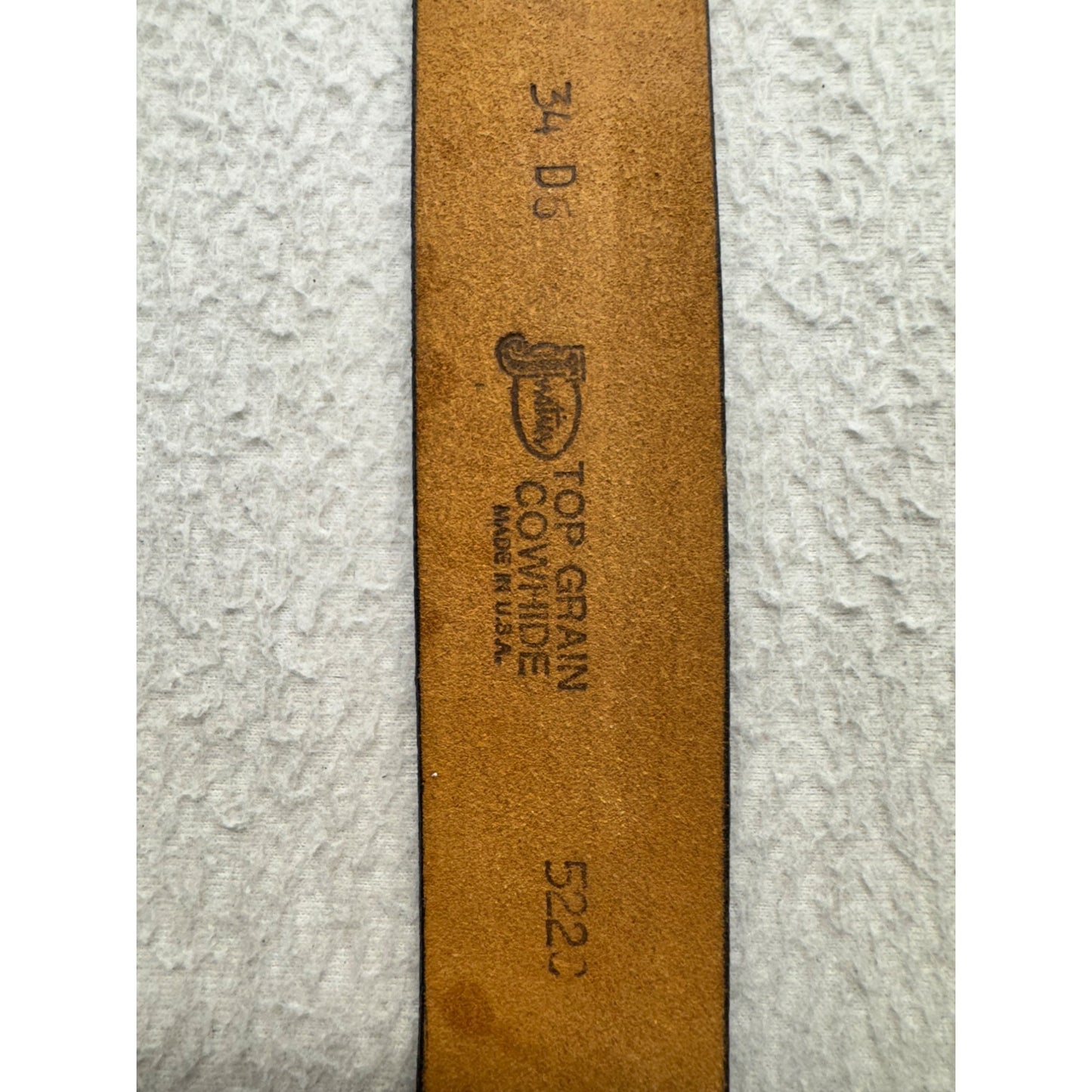 Brown Leather Belt With Brass Buckle - Top Grain Cowhide Made In USA 91B