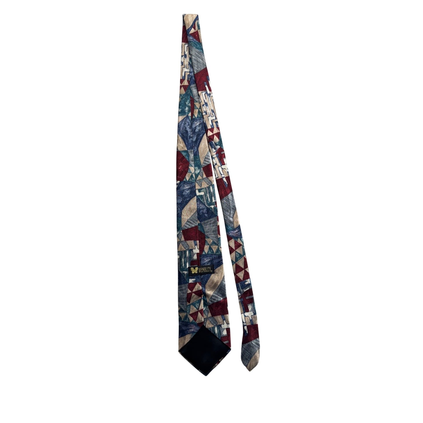 Wembley Multicolor Geometric Pattern Tie Made In USA 28" Silk Blend #9610