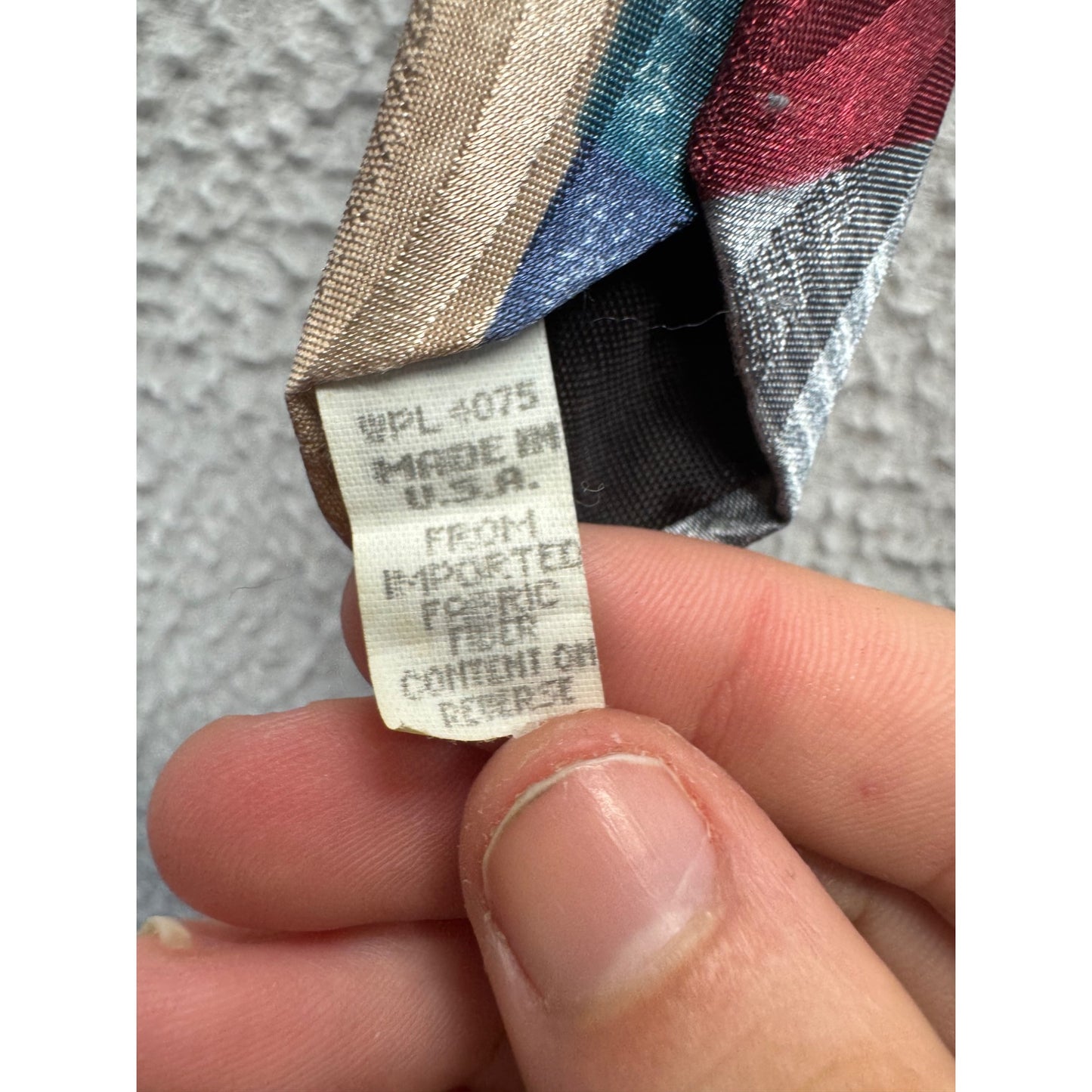 Wembley Multicolor Geometric Pattern Tie Made In USA 28" Silk Blend #9610