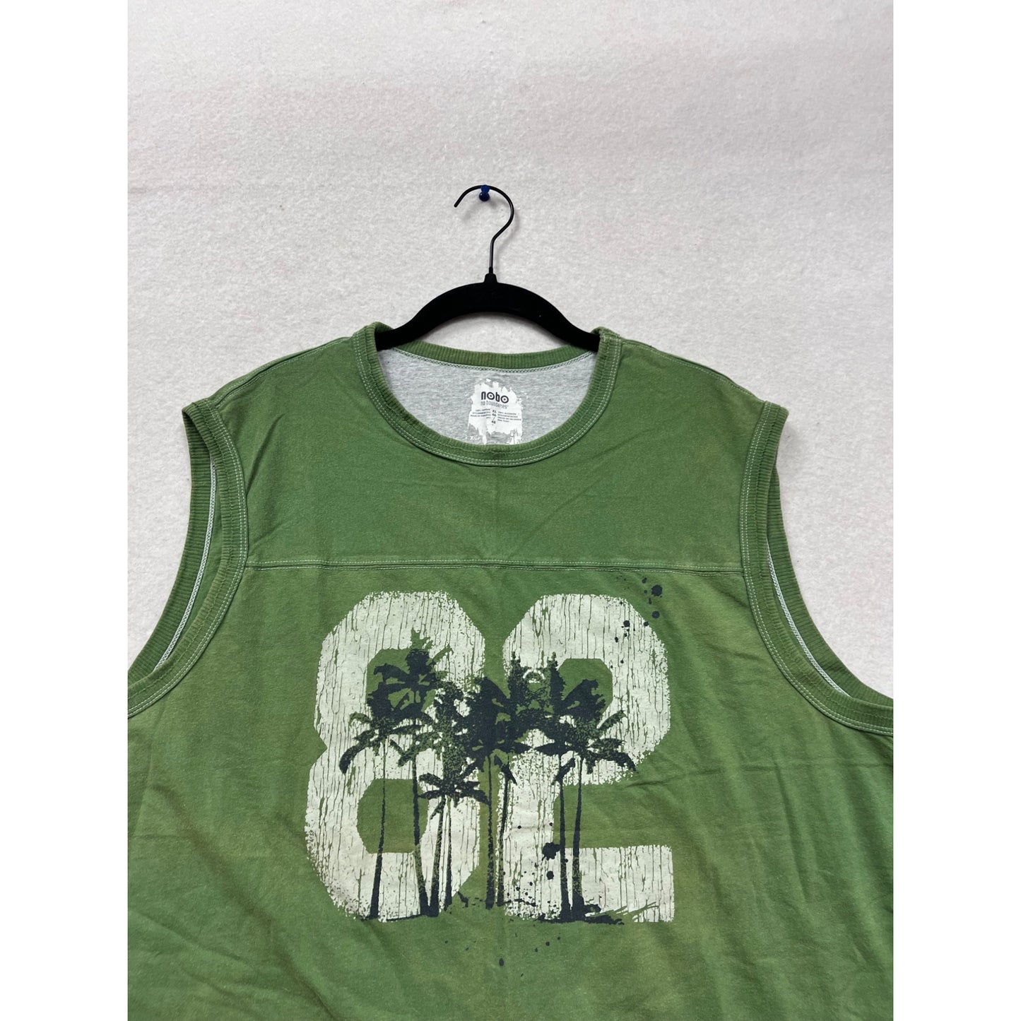 Green No Boundaries Palm Tree Graphic Tank Top XL 100% Cotton #611A