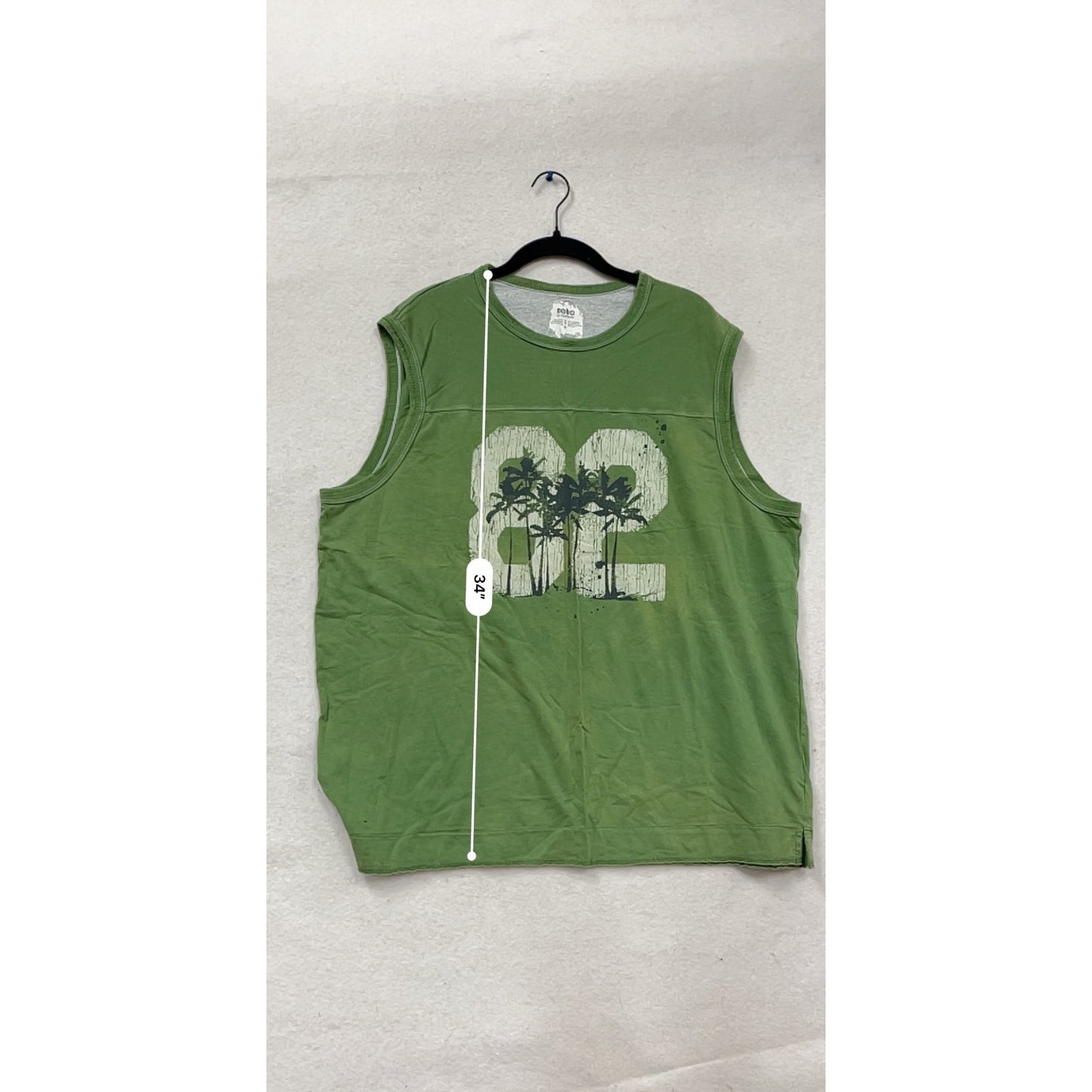 Green No Boundaries Palm Tree Graphic Tank Top XL 100% Cotton #611A