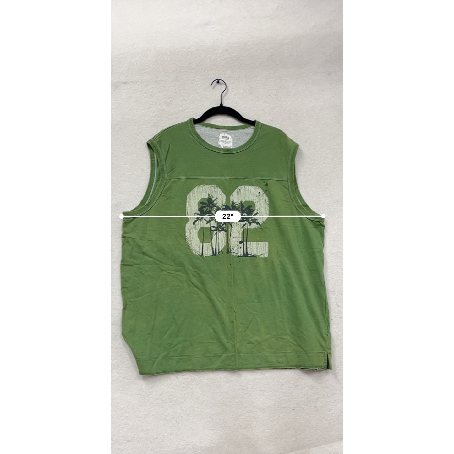 Green No Boundaries Palm Tree Graphic Tank Top XL 100% Cotton #611A