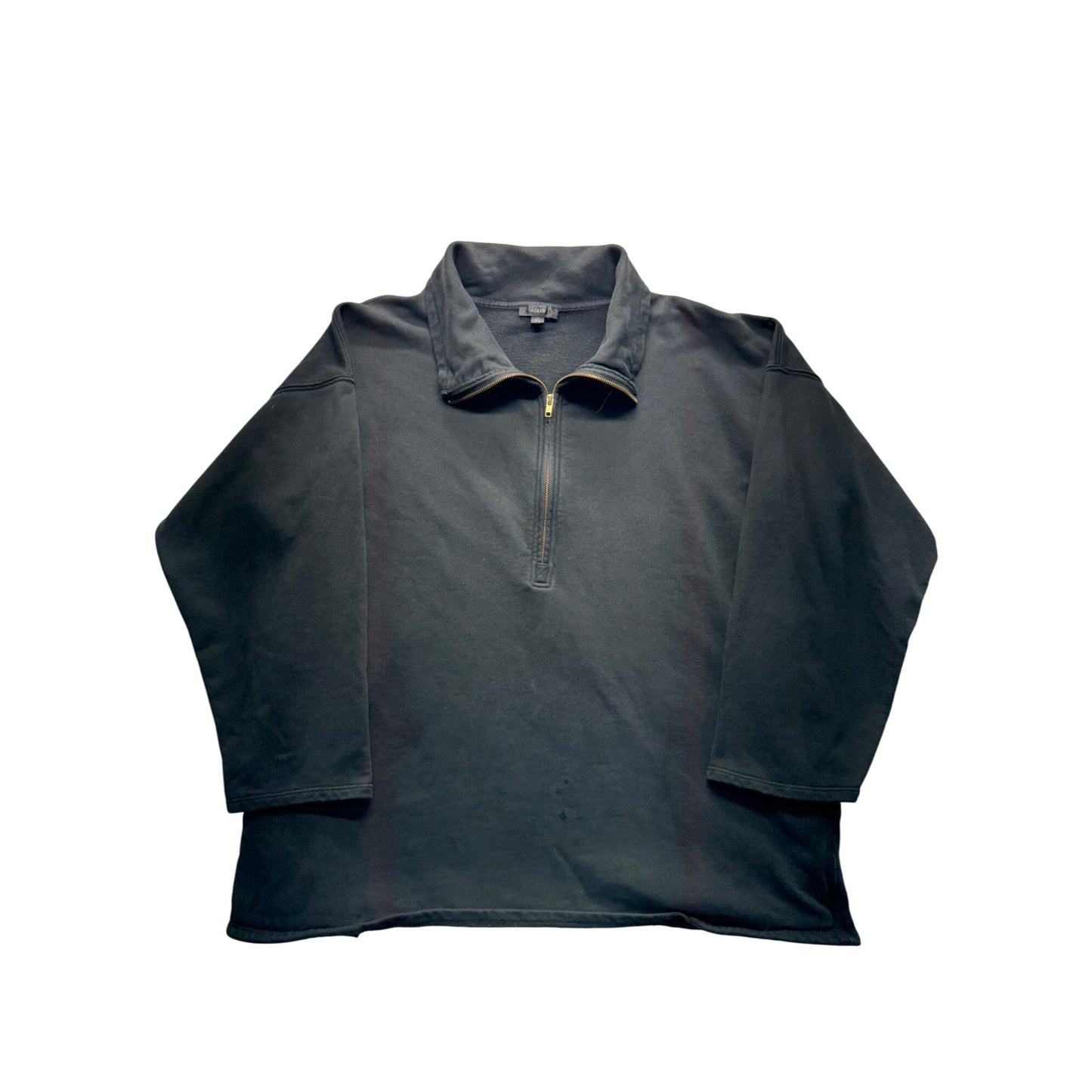 J.Crew Black Half-Zip Sweatshirt XL Re-Imagined Collection 100% Cotton Mens 9433