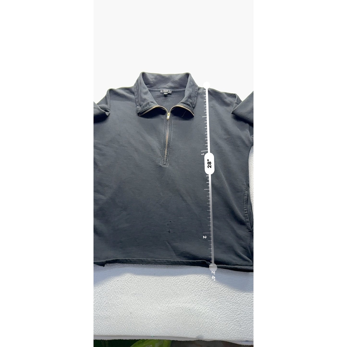 J.Crew Black Half-Zip Sweatshirt XL Re-Imagined Collection 100% Cotton Mens 9433