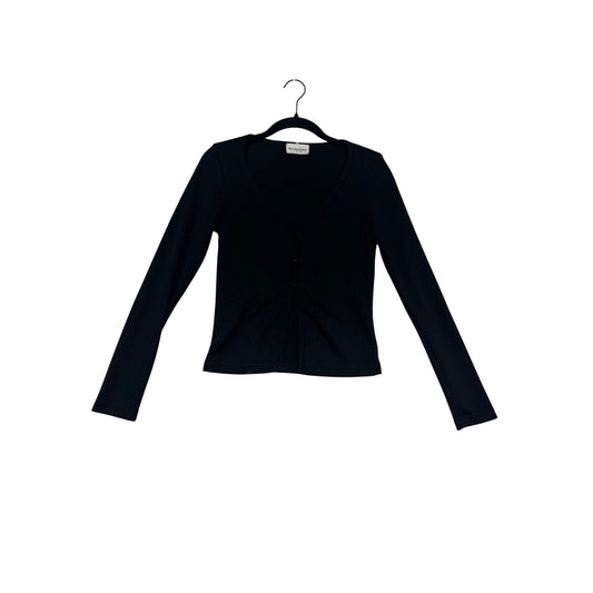 Wrapper Black Long Sleeve V-Neck Cardigan #348A