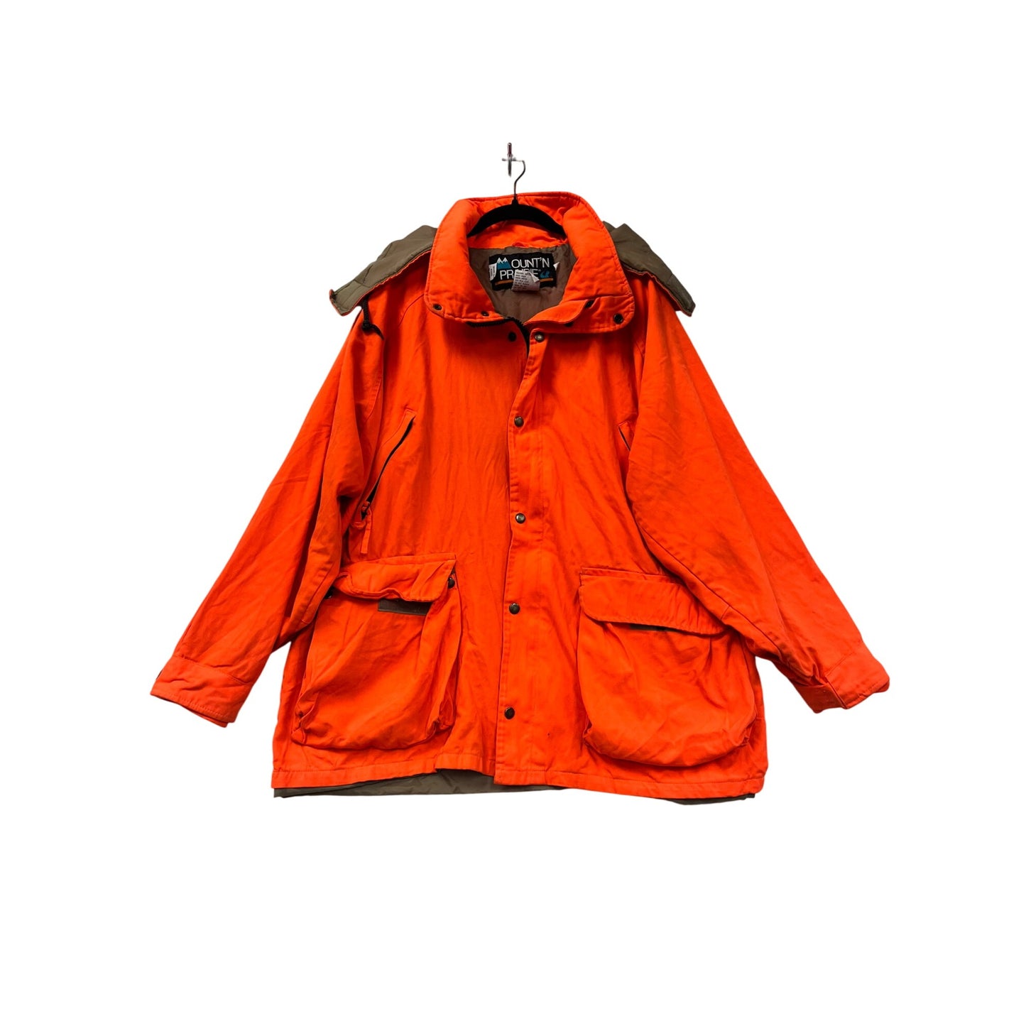 Vintage Mount Prairie Waterproof Orange Hunting Jacket With Hood L #8951