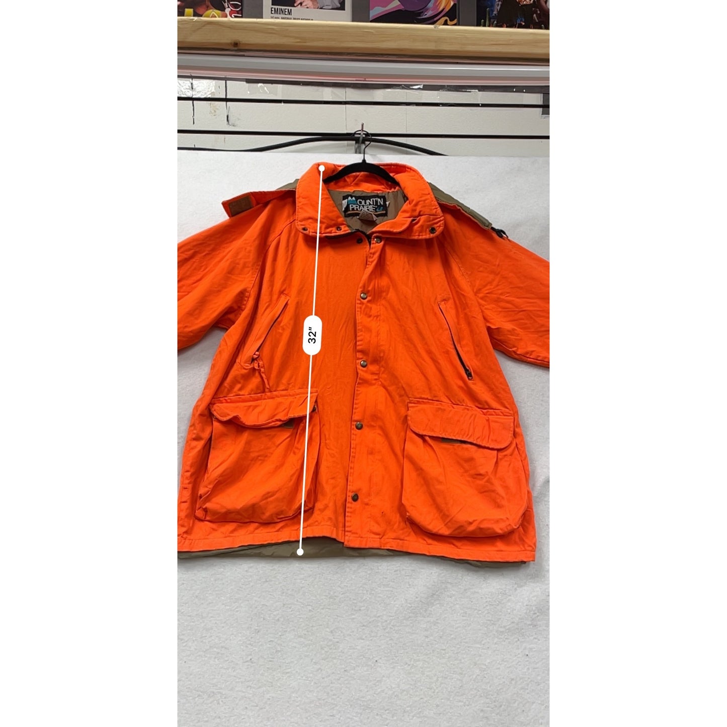 Vintage Mount Prairie Waterproof Orange Hunting Jacket With Hood L #8951