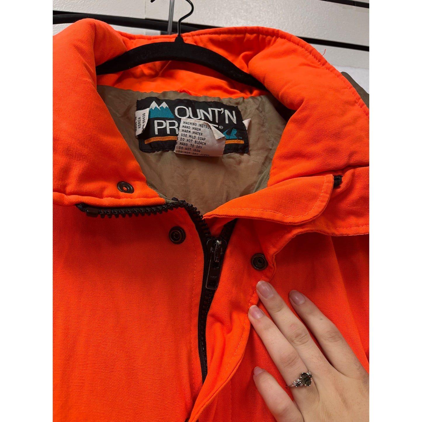Vintage Mount Prairie Waterproof Orange Hunting Jacket With Hood L #8951