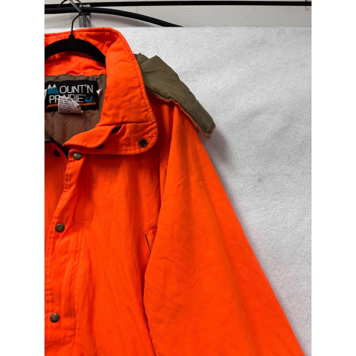 Vintage Mount Prairie Waterproof Orange Hunting Jacket With Hood L #8951