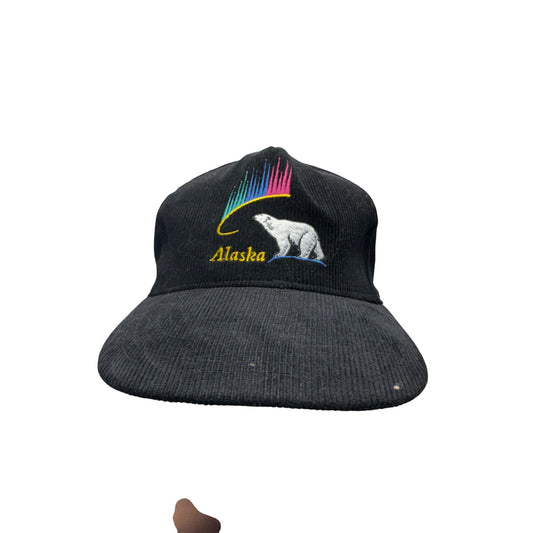 Vintage Alaska Corduroy Hat Bear Embroidery By Arctic Circle Enterprises#9229