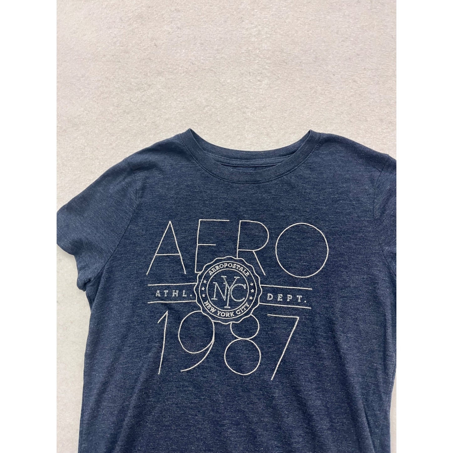 Aeropostale Aero 1987 Navy Blue Graphic Tee #445A