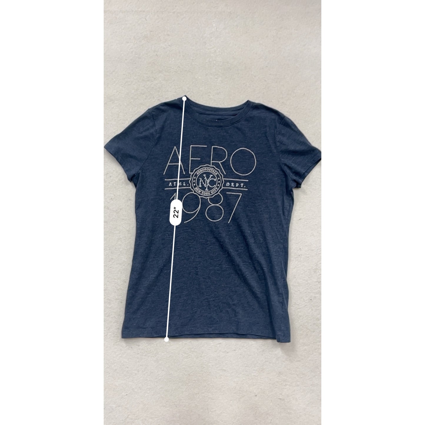 Aeropostale Aero 1987 Navy Blue Graphic Tee #445A