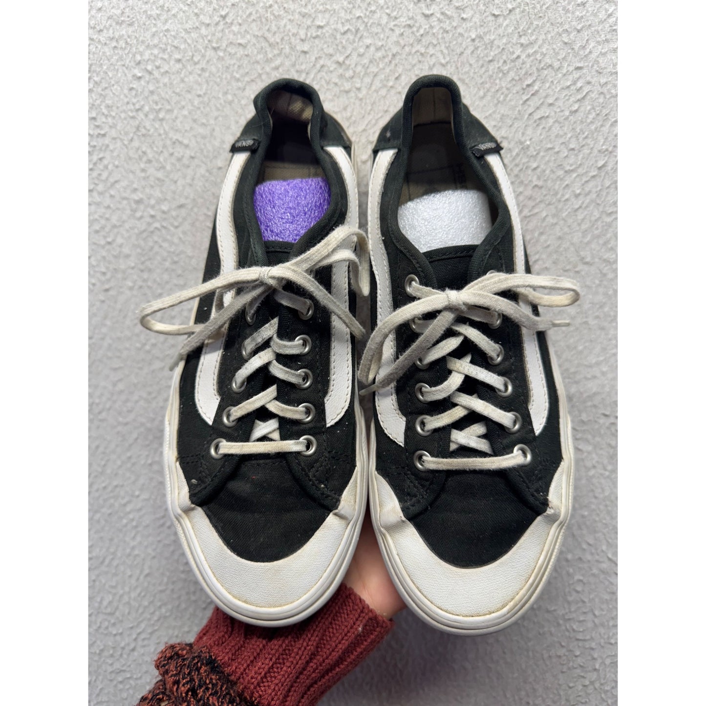 Vintage Vans Old Skool Black & White Canvas Sneakers Size 7.5 Skater 332B