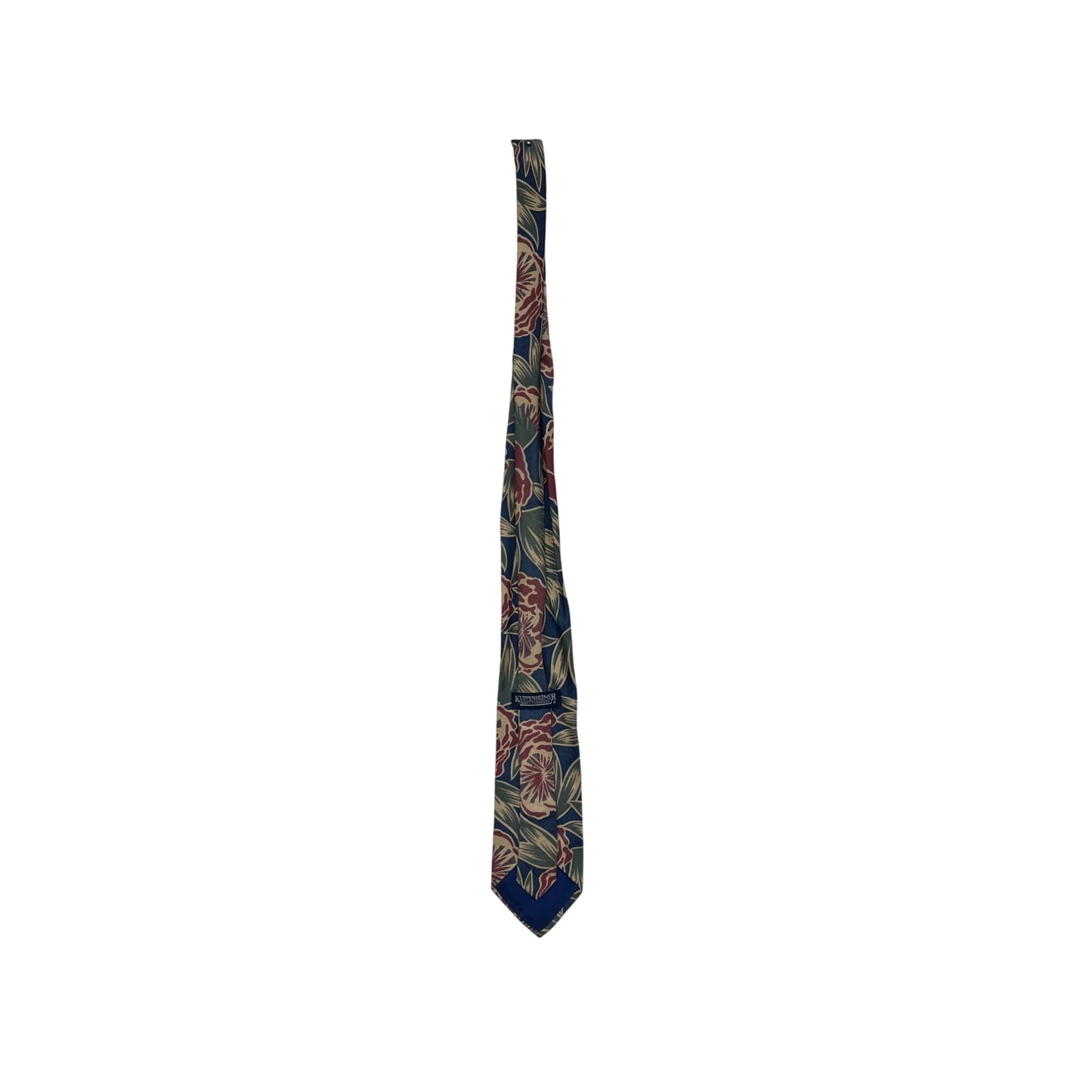 Kuppenheimer Floral Silk Tie Navy/Red Made In Italy #8665