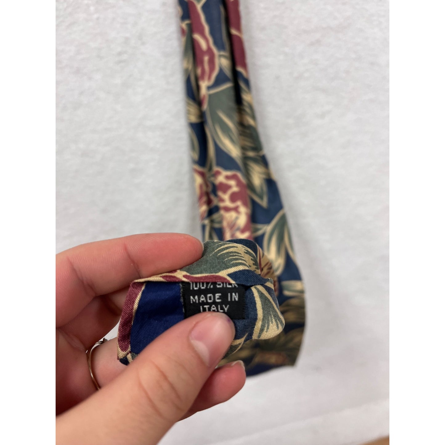 Kuppenheimer Floral Silk Tie Navy/Red Made In Italy #8665