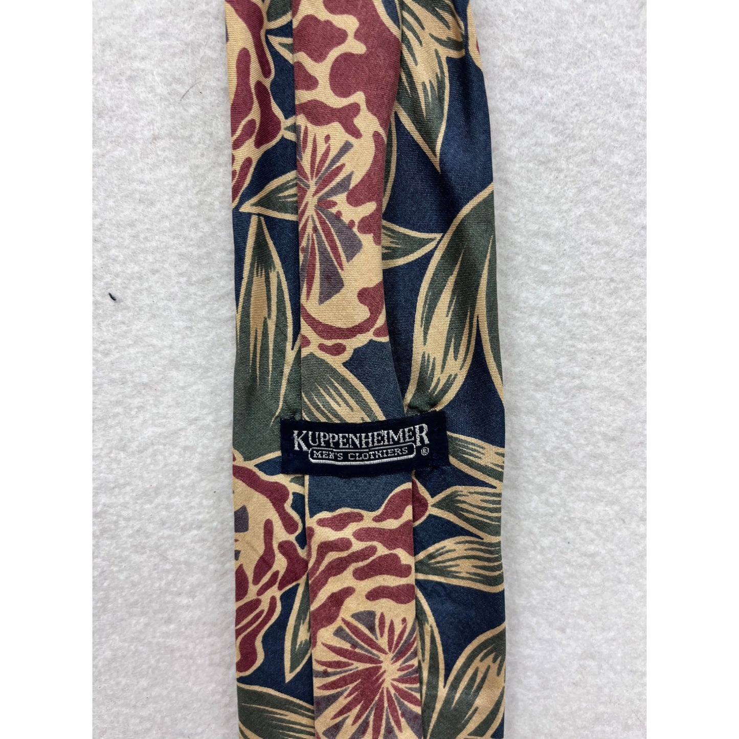 Kuppenheimer Floral Silk Tie Navy/Red Made In Italy #8665