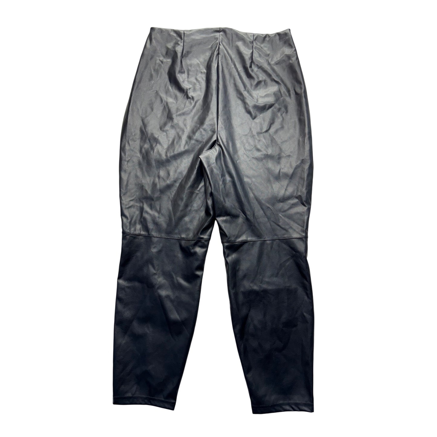 Fabletics 2X Black Faux Leather HighRise Pants Stretchy/Comfortable 452B