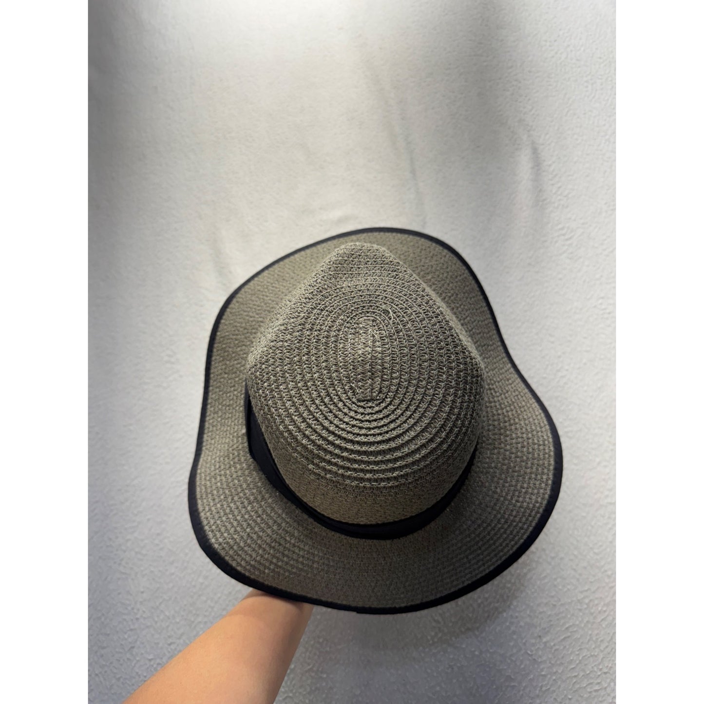 E-Star By Kato Designs Wide Brim Straw Hat With Black Band #9848