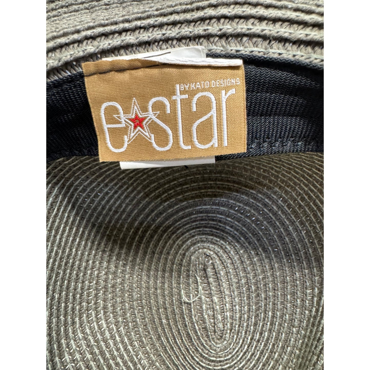 E-Star By Kato Designs Wide Brim Straw Hat With Black Band #9848