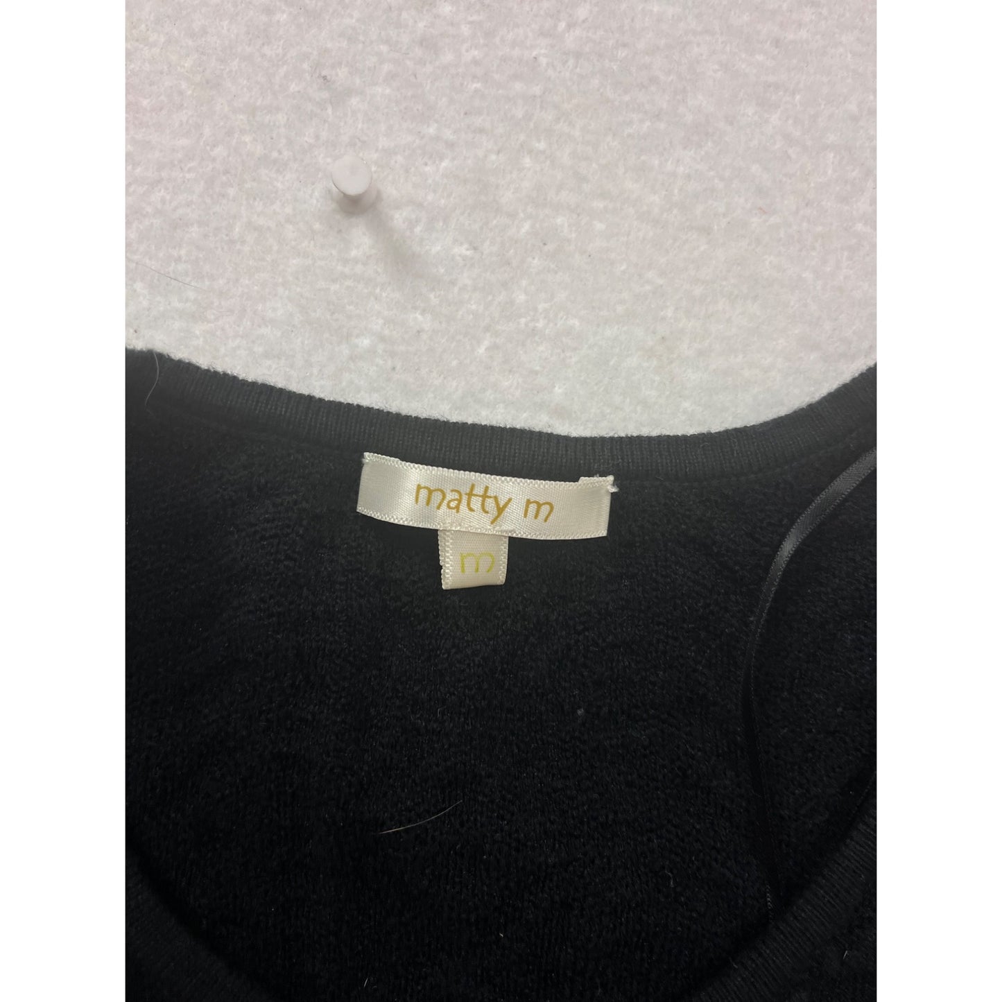 Black Long-Sleeve Cable Knit Sweater Dress By Matty M #100A