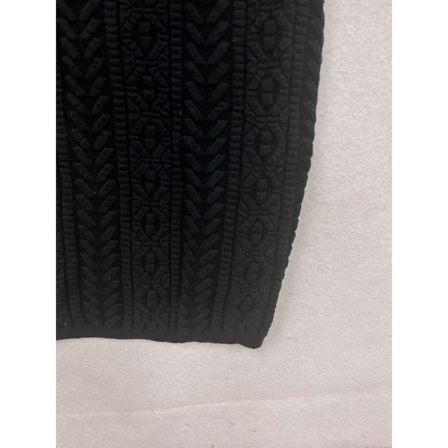 Black Long-Sleeve Cable Knit Sweater Dress By Matty M #100A