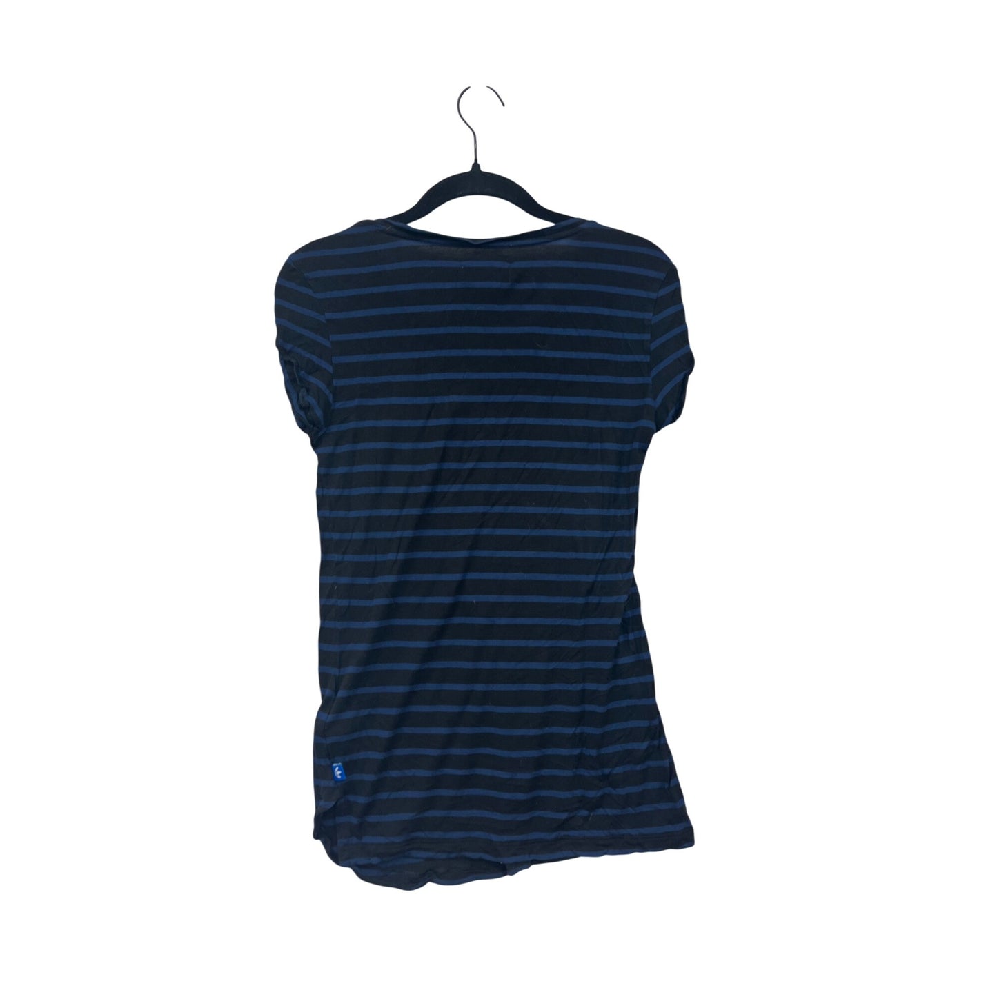 Adidas Womens Striped Short Sleeve T-Shirt W/ Pocket Navy & Black Size S #6809