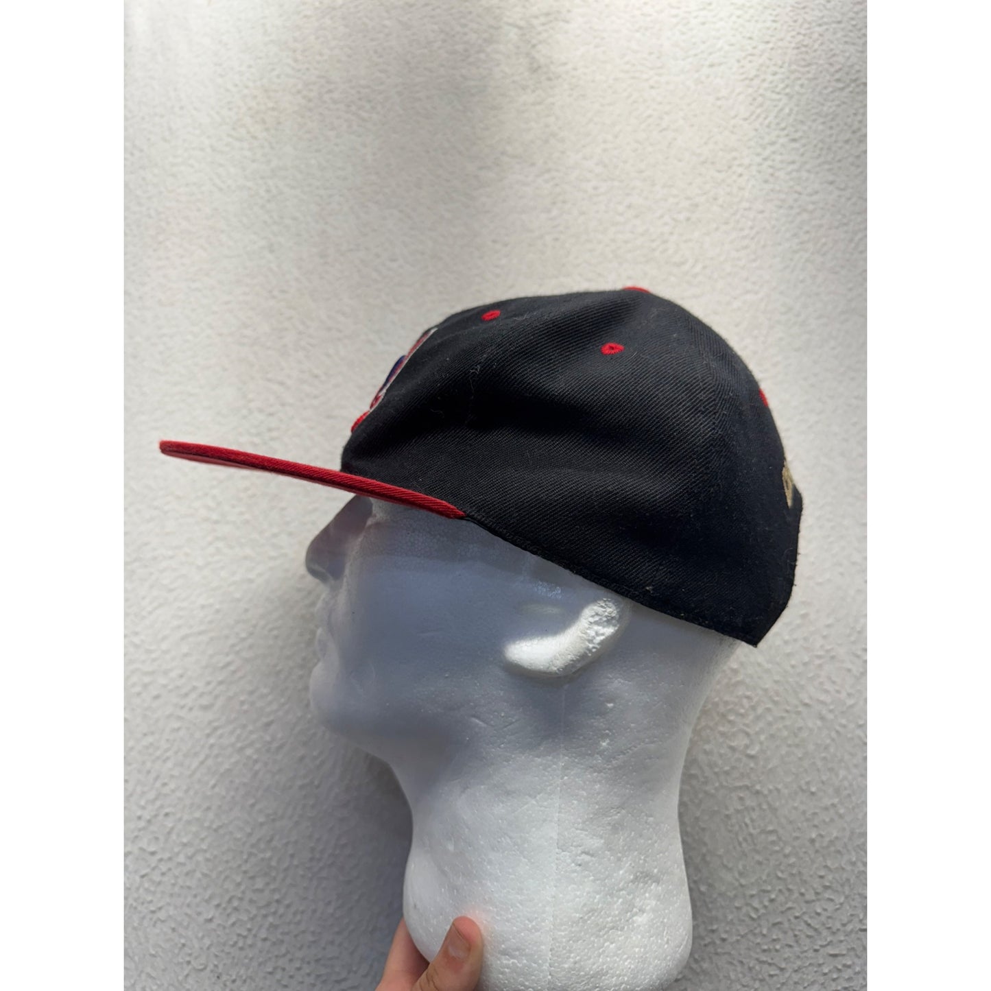 Cleveland Black & Red Snapback Hat With Embroidered Logo By Headcoverz 29B
